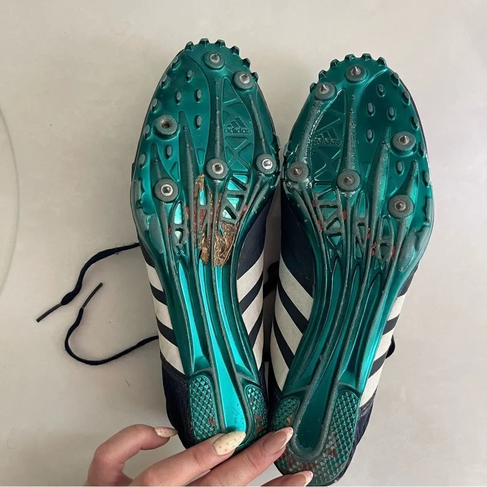 Adidas Blue White Running Adizero Accelerator Spikes 12